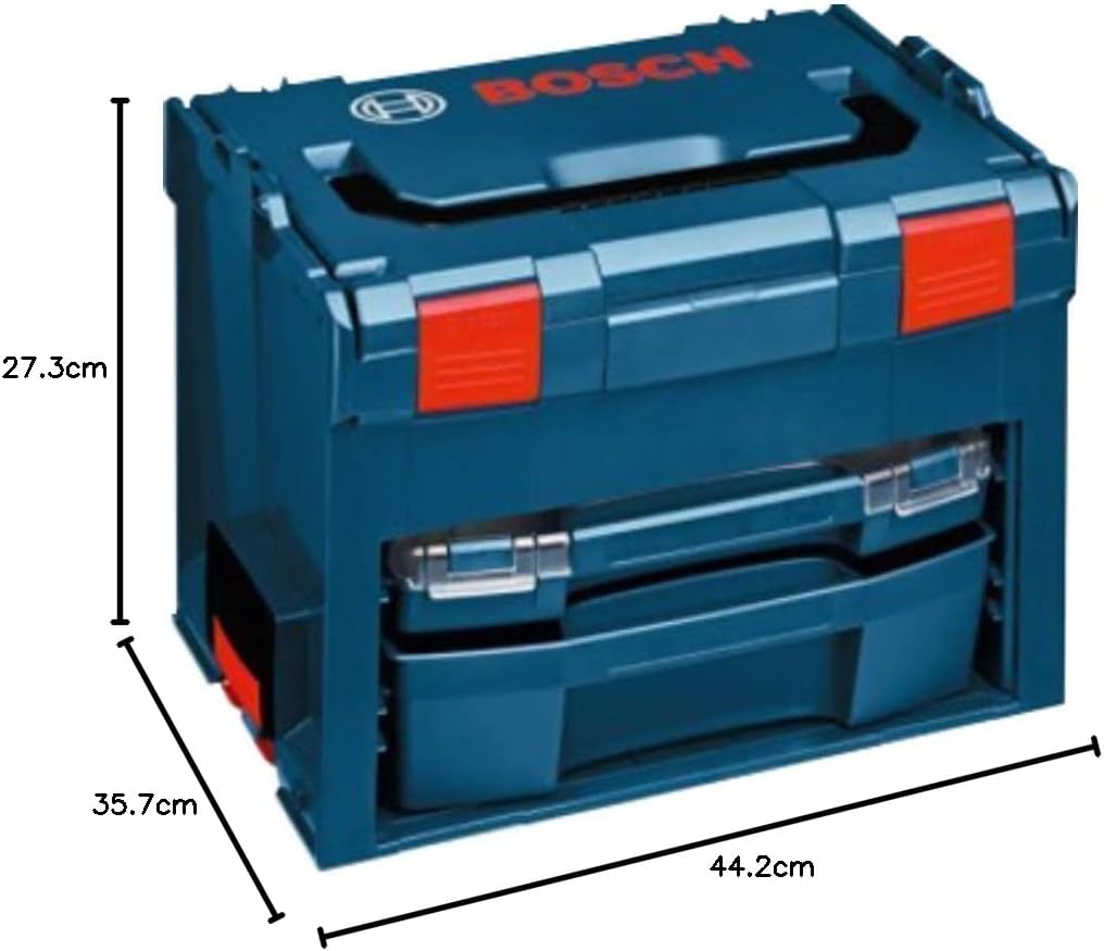 Maletín de Transporte Bosch LS-BOXX 306 con dos cajones, Azul, Grande.