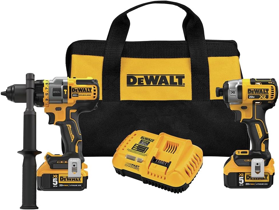 Kit Taladro de martillo y Destornillador de impacto, Bateria de Ion-Litio 20V MAX* 1.3Ah + Cargador DCK240C2