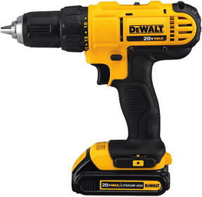 Kit Taladro Atornillador con Llave de Impacto Inalámbrico Cargador y Bateria de Ion-Litio 20V MAX* 1.3Ah DCK240C2