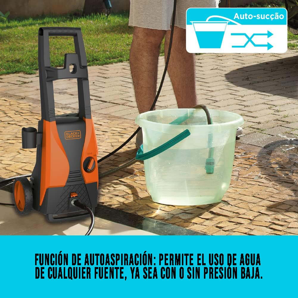 Lavadora de Alta Presión 1512 PSI con 1400W 220V con Manguera de 3m y Función de Autoaspirado
