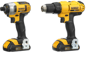 Kit Taladro Atornillador con Llave de Impacto Inalámbrico Cargador y Bateria de Ion-Litio 20V MAX* 1.3Ah DCK240C2