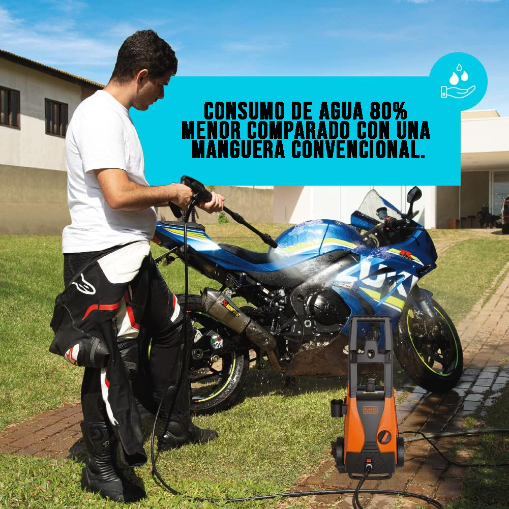Lavadora de Alta Presión 1512 PSI con 1400W 220V con Manguera de 3m y Función de Autoaspirado