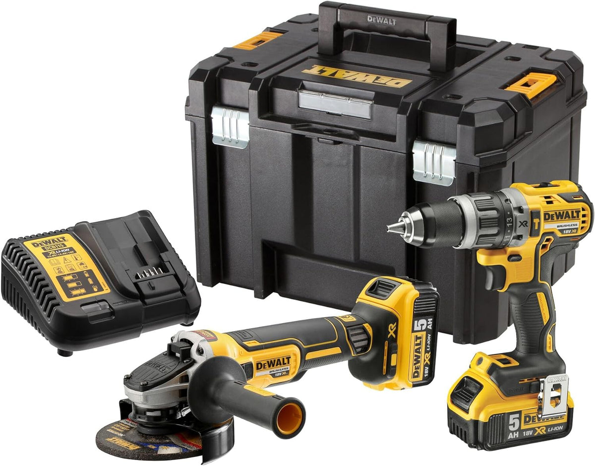 Kit Taladro de Impacto y Amoladora angular (125 mm) XR de 20 V MAX* con freno de retroceso, mala TSTAK VI, Cargador Incluido DCK287D1M1