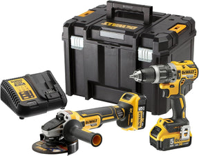 Kit Taladro de Impacto y Amoladora angular (125 mm) XR de 20 V MAX* con freno de retroceso, mala TSTAK VI, Cargador Incluido DCK287D1M1