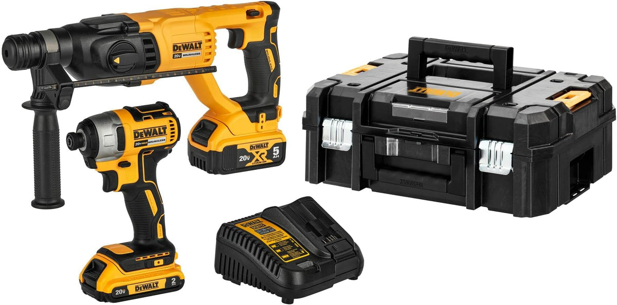 Kit Atornillador de Impacto y Rotomartillo con 2 Baterias Ion-Litio 20V MAX* XR y Cargador Incluido