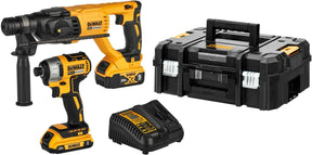 Kit Atornillador de Impacto y Rotomartillo con 2 Baterias Ion-Litio 20V MAX* XR y Cargador Incluido