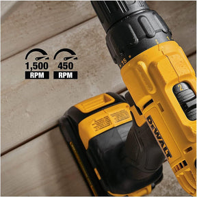Kit Taladro Atornillador con Llave de Impacto Inalámbrico Cargador y Bateria de Ion-Litio 20V MAX* 1.3Ah DCK240C2